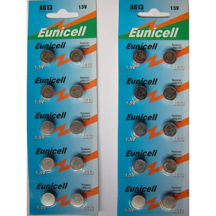 Eunicell EUNICELL LOT DE 100 PILES ALCALINES LR44 AG13 A76 1.5V 