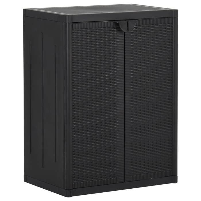 VidaXL Armoire de rangement de jardin Noir 65x45x88 cm PP Rotin 151236