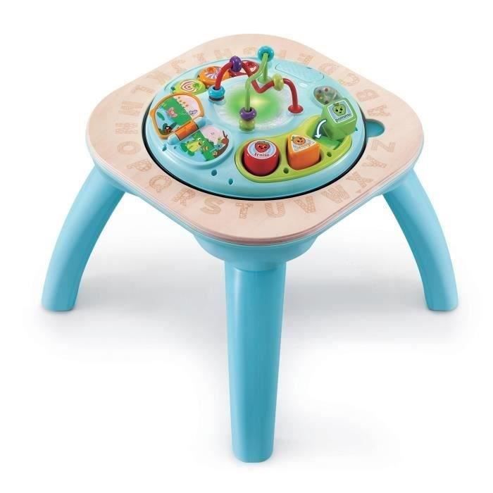 table d'activités évolutive vtech baby - nature - jouet en bois certifié fsc® - 9 mois à 4 ans