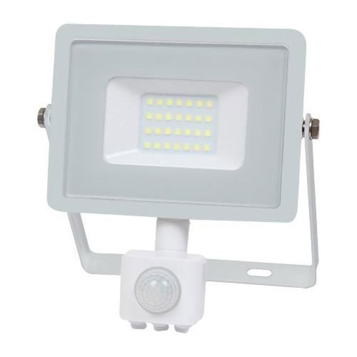 Projecteur LED VT-20-S-W V-tac Samsung avec capteur - 20 W - 1600 Lumen - 4000K- blanc Projecteur LED VT-20-S-W V-tac Samsung avec capteur - 20 W - 1600 Lumen - 4000K- blanc