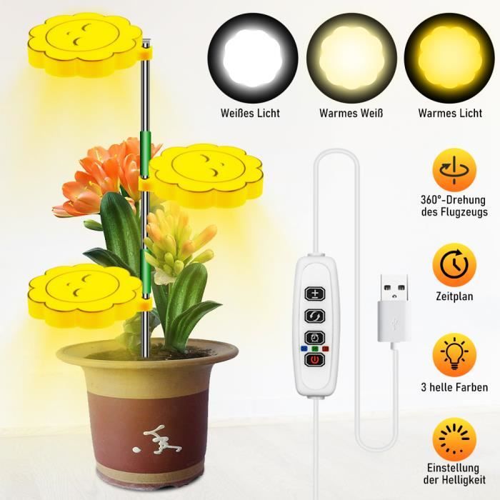 Lampe pour plantes Grow LED Light spectre complet légumes fleurs bonsaï