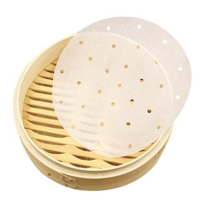 ROND DIM SUM Papier Perforé Revêtements for Bambou Vapeur Air Friteuse