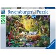 Puzzle 1500 pièces Ravensburger - Tigres au plan d'eau - Animaux - Adulte-1