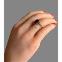 Bague Argent Massif Saphir Et Zirconium - Taille 54 - Superbe Occasion - Bijou élégant Homme/femme