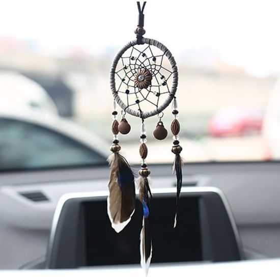 Pendentif Cristal Arc-en-ciel Pour Voiture - Décoration Rétroviseur Avec Pompon Fleur - Attrape-soleil Multicolore