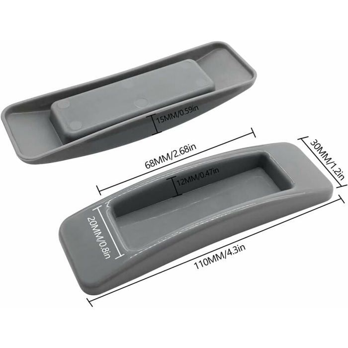 6 Poignées Adhésives Pour Meubles – Boutons De Porte Autocollants, Blanc, ABS