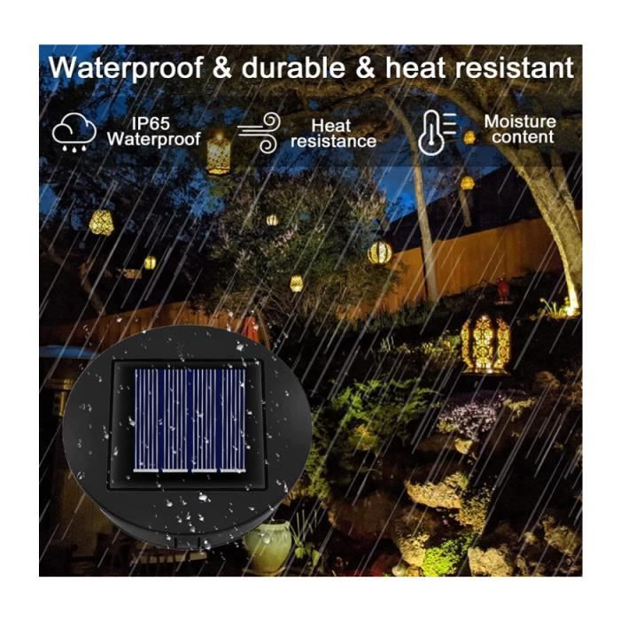 Lot De 2 Têtes De Remplacement Pour Lampes Solaires - 7 Cm Et 8 Cm, Lumière Blanc Chaud, Étanche IP55