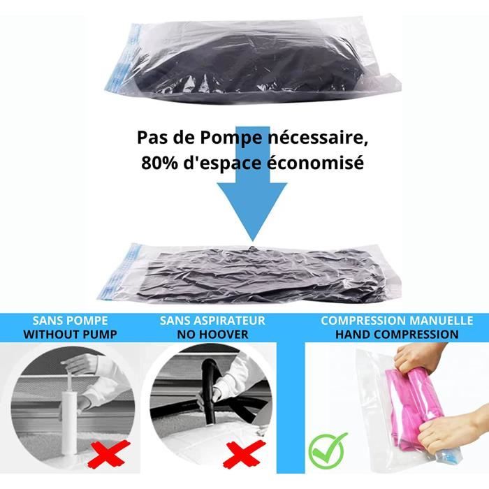 Sacs Rangement Sous Vide Aspirateur,Sacs Sous Vide Pour Vêtements,3Pcs Sac  De Voyage Sous Vide,Vacuum Compression Bags,Houss[u229] - Cdiscount Maison