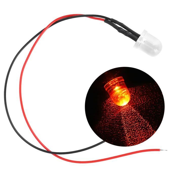Duokon Diode LED filaire 50PCs 12V LED Diode lumineuse pré-câblée 10 mm ...