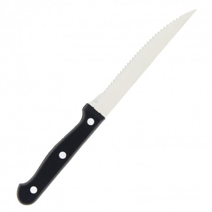 Pradel Excellence - 7030-6N - Lot de 6 Couteaux à Steak, Manche Noir