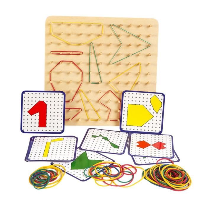 ENSEMBLE DE GÉOPLAN en bois jouets éducatifs planche de géométrie pour EUR  17,57 - PicClick FR