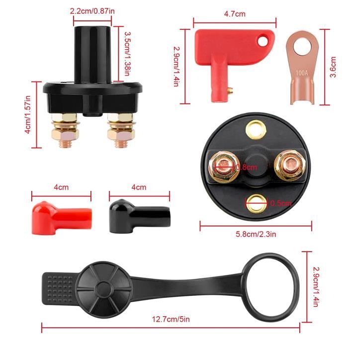 Commutateur Isolateur De Batterie 12v/24v,coupe Circuit Batterie,interrupteurs  De Terminal Connexion De Batterie De Voiture Pour Moto Voiture Camion B