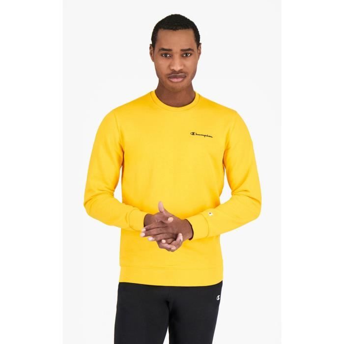 Sweat petit logo Champion Homme Jaune Cdiscount Pr t Porter