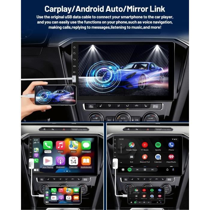 Hikity Autoradio Bluetooth 1 Din Apple Carplay et Android Auto