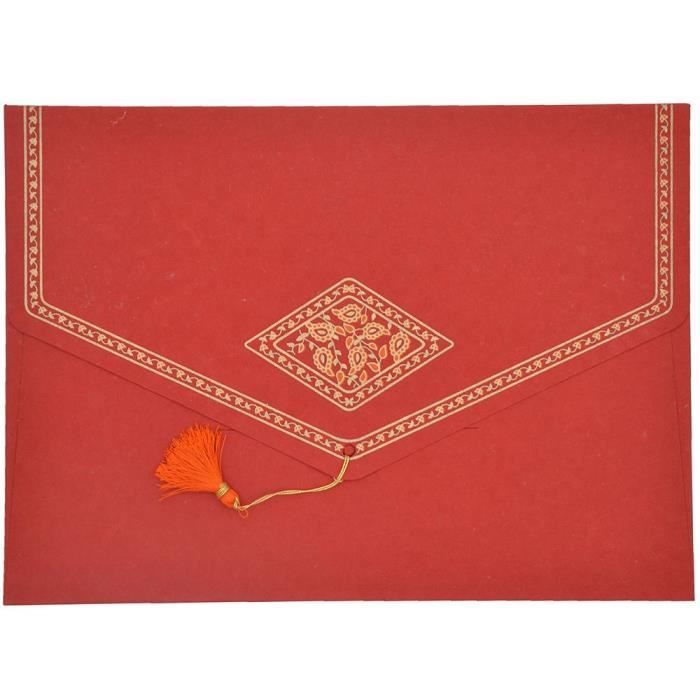 PAPERTREE TAJ Lot de 5 Enveloppes cadeau (A5) Rouge/Orange {couleur} -  Cdiscount Bagagerie - Maroquinerie