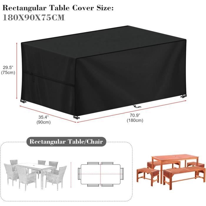 Housse Salon De Jardin Exterieur, 210x130x70cm/LxWxH Bache De