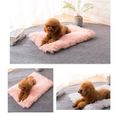 Doux chien couverture chat lit tapis longue peluche chaude Double couche moelleux profond sommeil co Leather Pink 56x36CM-2