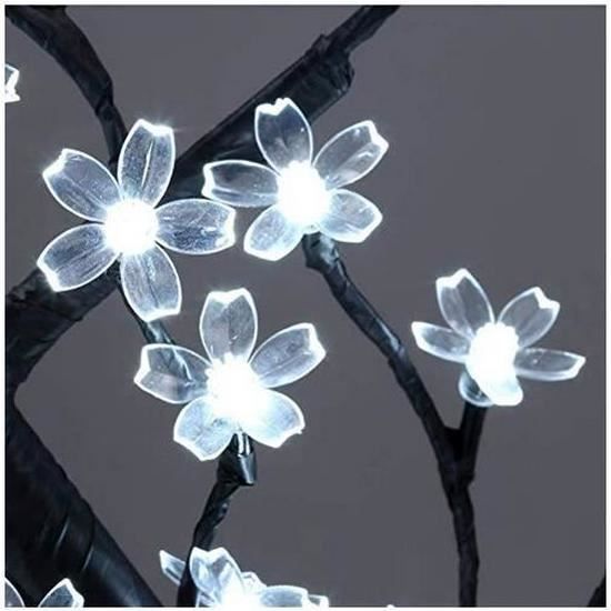 Arbre Lumineux LED Lampe de cerisier 48 Fleurs des Lumières d'arbre de  Cerise Décoration Intérieure Bureau Chevet Blanc Chaud