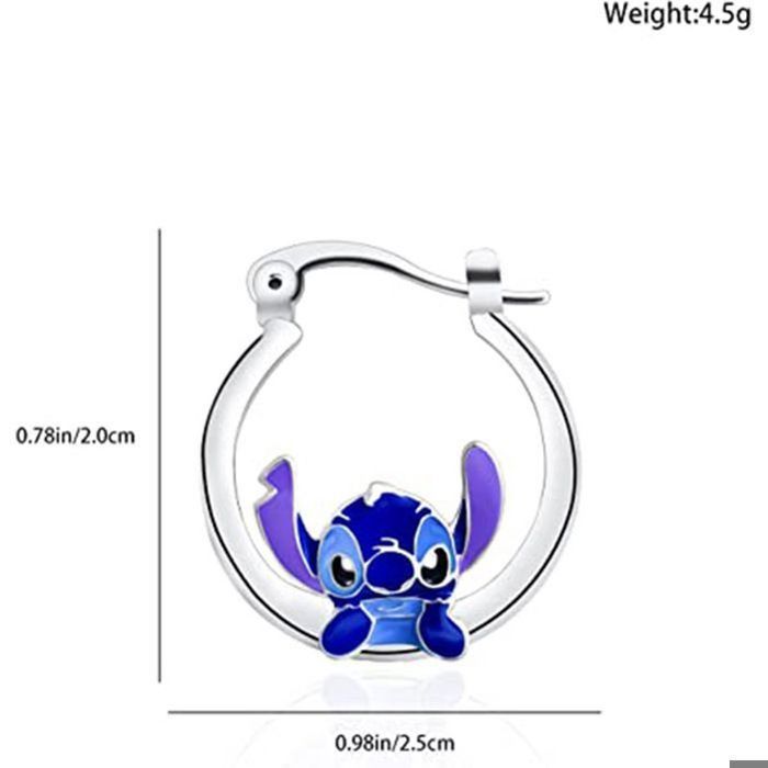 Byfoyif 10 Paires Boucles D'Oreilles Fille - Stitch Argenté, Créoles Strass, Papillon Fleur Cœur Étoile Perle Pour Enfant Et Femme