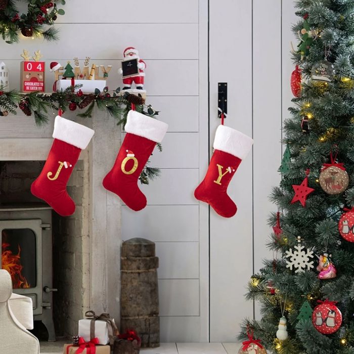 Chaussettes De Noël Avec Initiale Brodée, 26 Lettres De L