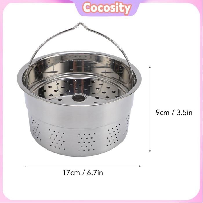 Panier Vapeur En Inox Pour Cuiseur à Riz (compatible TM5/TM6) - Pour Cuisson Saine, Légumes, Poisson - Nettoyage Facile