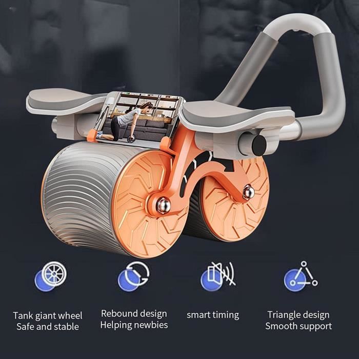 Roue Abdominale à Double Roue : L'accessoire Qui Déchire Vos Abdominaux ! Avec Bande élastique, Genouillère Anti-dérapant Et Roues Silencieuses