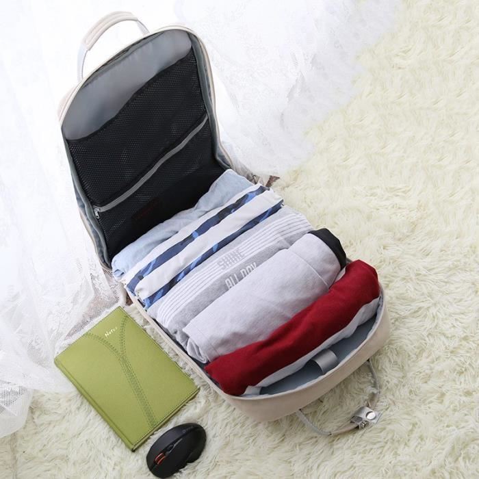 Bagsmart Sac à Dos Pour Ordinateur Portable Pour Femme 15,6 Pouces, Noir/blanc, Grand