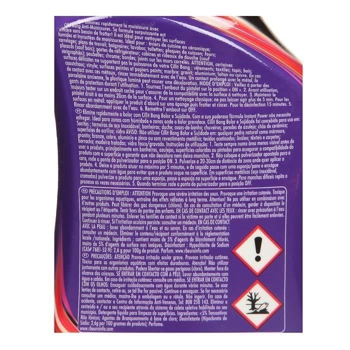 CILLIT BANG Lot de 2 Nettoyants Anti-moisissure B9G - 750 ml - Cdiscount Au  quotidien