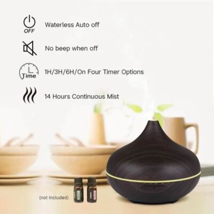 Humidificateur d'air pour bébé lampe LED - INFINI VAPE - Capacité 500 ml -  Motif bois foncé