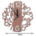 22cm Horloge Murale Geante Silencieuse Horloge à Bois Arbre Pendule Murales Originale en Bois Ornement Decoration Maison-3
