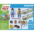 PLAYMOBIL - 70505 - Starter Pack Cavalière et palefrenier - Multicolore - Enfant - Autre-3