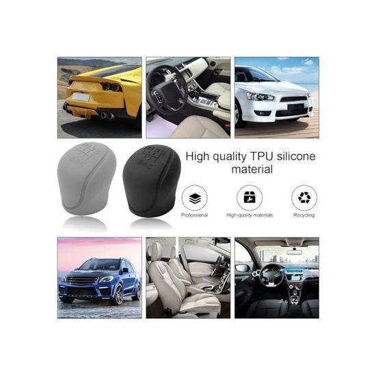 Housse En Silicone Antidérapante Pour Pommeau De Levier De Vitesse - 5 Vitesses - Gris