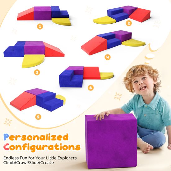 Cocosity Parcours Motricité Bébé Jouets D'Escalade Modulable 5 Briques