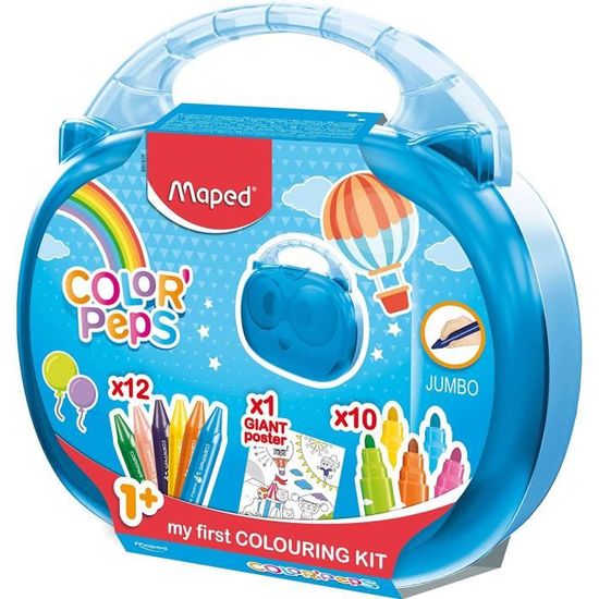Colorpeps Malette De Coloriage Pour Bebe Et Enfant Des 1 An Kit Premier Age Avec 10 Feutres Jumbo 12 Craies De Cire Jumbo Cdiscount Jeux Jouets