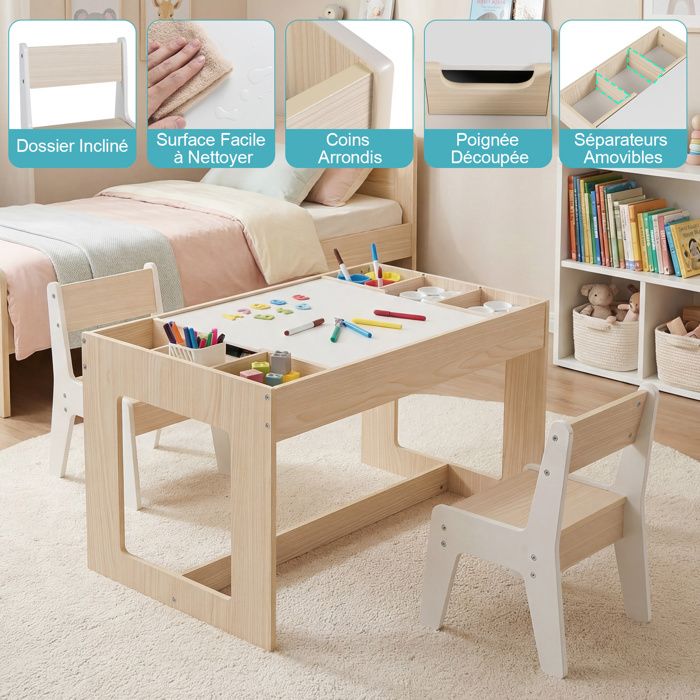 Joyz Ensemble Table de Jeu avec Tableau Magnétique 2 en 1 et Tabouret pour Enfants, Rose et Blanc, HDPE, à partir de 3 Ans, Ensemble de Meubles pour Jouer Dessiner et Construire Joyz Ensemble Table de Jeu avec Tableau Magnétique 2 en 1 et Tabouret pour Enfants, Rose et Blanc, HDPE, à partir de 3 Ans, Ensemble de Meubles pour Jouer Dessiner et Construire