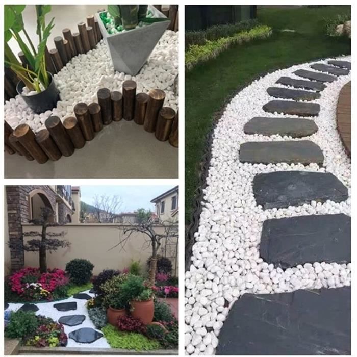 Galet Blanc Jardin Galets Blancs Polis Naturels 1kg, 2-3cm Pour