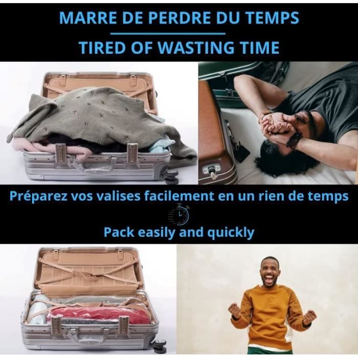 Valises avec sacs sous vide pour vêtements et literie