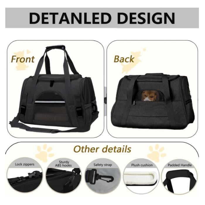 Lionto Caisse De Transport Pour Chiens Et Chats, Cage Polyvalente Avec Bac En Plastique Hygiénique, 92x58x64 Cm, Cage Pour Chien En Métal Avec Fermetures De Sécurité Solides Et Cloison, Noir