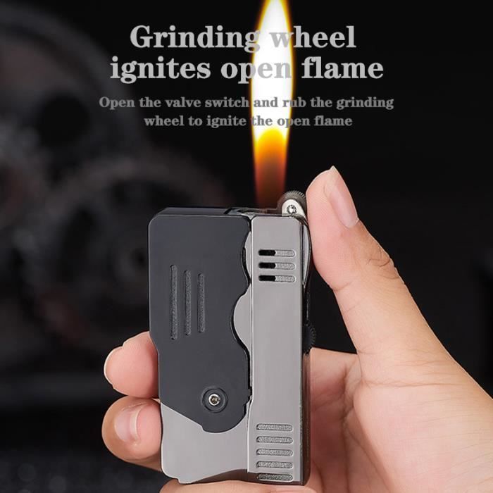 Briquet Portable Butane Briquet Portable IHGVVING : Allumage Silencieux, Flamme Douce Et Taille Réglable - Rechargeable Au Butane (or) Briquet Cadeau Voyage Camping