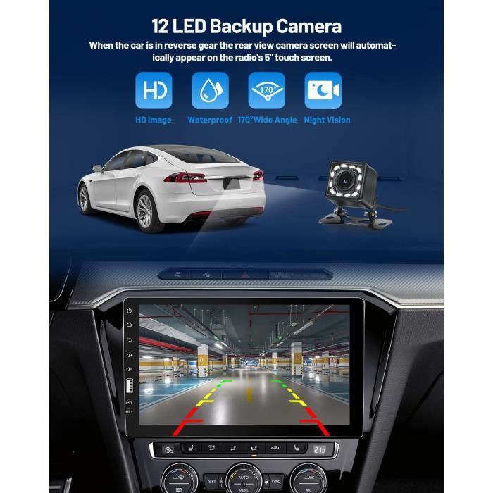 Hikity Bluetooth Autoradio 1 Din Carplay et Android Auto 7 Pouces