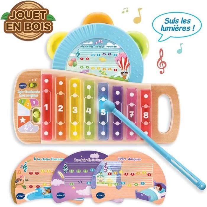 Xylophone avec partitions en bois FSC® - multicolore, Jouet