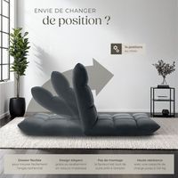 GIANTEX Fauteuil Pliable avec Accoudoirs et Coussins, Fauteuil Sol Dossier Réglable en 5 Positions, pour Salon, Bureau, Chambre (Bleu GIANTEX Fauteuil Pliable avec Accoudoirs et Coussins, Fauteuil Sol Dossier Réglable en 5 Positions, pour Salon, Bureau, Chambre (Bleu
