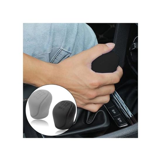 Lot 3 Housses Pommeau De Vitesse Silicone 5 Vitesses – Antidérapantes, Noire/Grise/Beige, Universelle Voiture Auto
