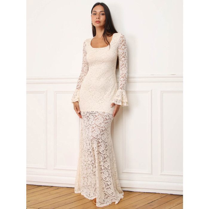 La Modeuse-Robes-Robe longue près du corps en des