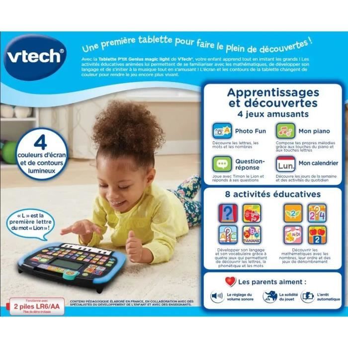 Tablette Éducative Vtech P'tit Genius Magic Light Pour Enfants De 2 Ans Et  Plus - Noi à Prix Carrefour
