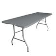 Table pliante rectangulaire grise 180 x 74 x 74 cm-0