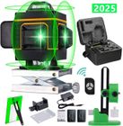 MAXLABER Niveau laser 4x360 4D 16 Line Ligne Laser Verte Horizontal et Verticale avec Télécommande Intégrée Batterie 2 * 2400 mAh