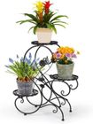 Porte Plante HLC，Métal Support Plantes Interieur，S Forme ，3 Couches Etagere Plante，Pour Balcon Salon，Noir
