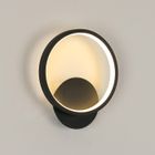 Goeco Applique Murale LED Interieur 12w, Lampe Murale Rond Noire, Eclairage pour Allée Couloir Chambre Salon Escalier