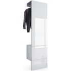 Vladon Vestiaire Garderobe Carlton Set 5, Corps en Blanc mat - Panneau portemanteau en Blanc haute brillance